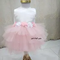 پیراهن دخترونه صورتی و سفید