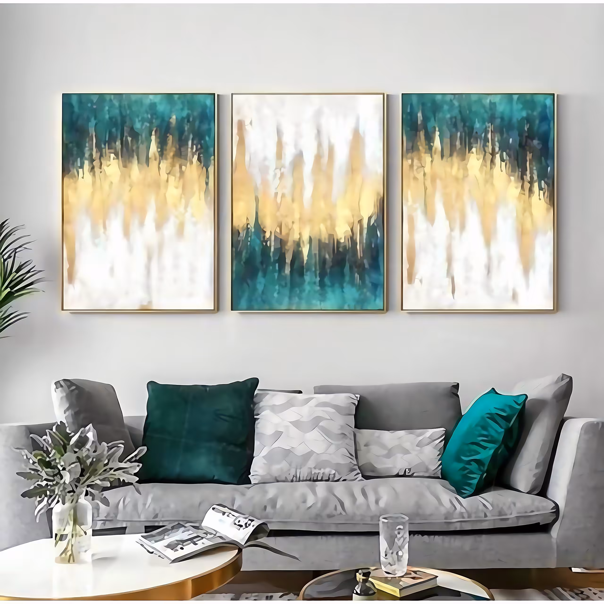 تابلو مدرن برجسته ورق طلا 