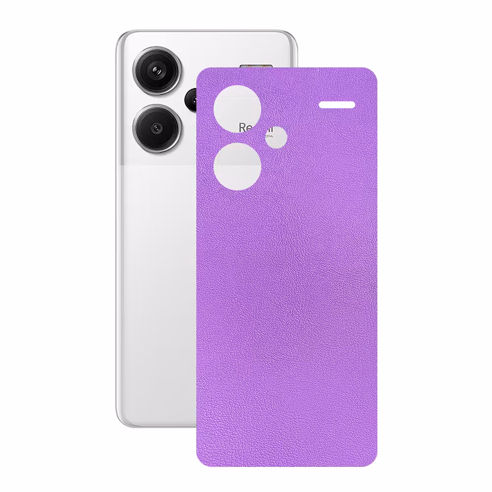 برچسب پوششی (بک‌اسکین) پشت گوشی موبایل طرح چرم بنفش