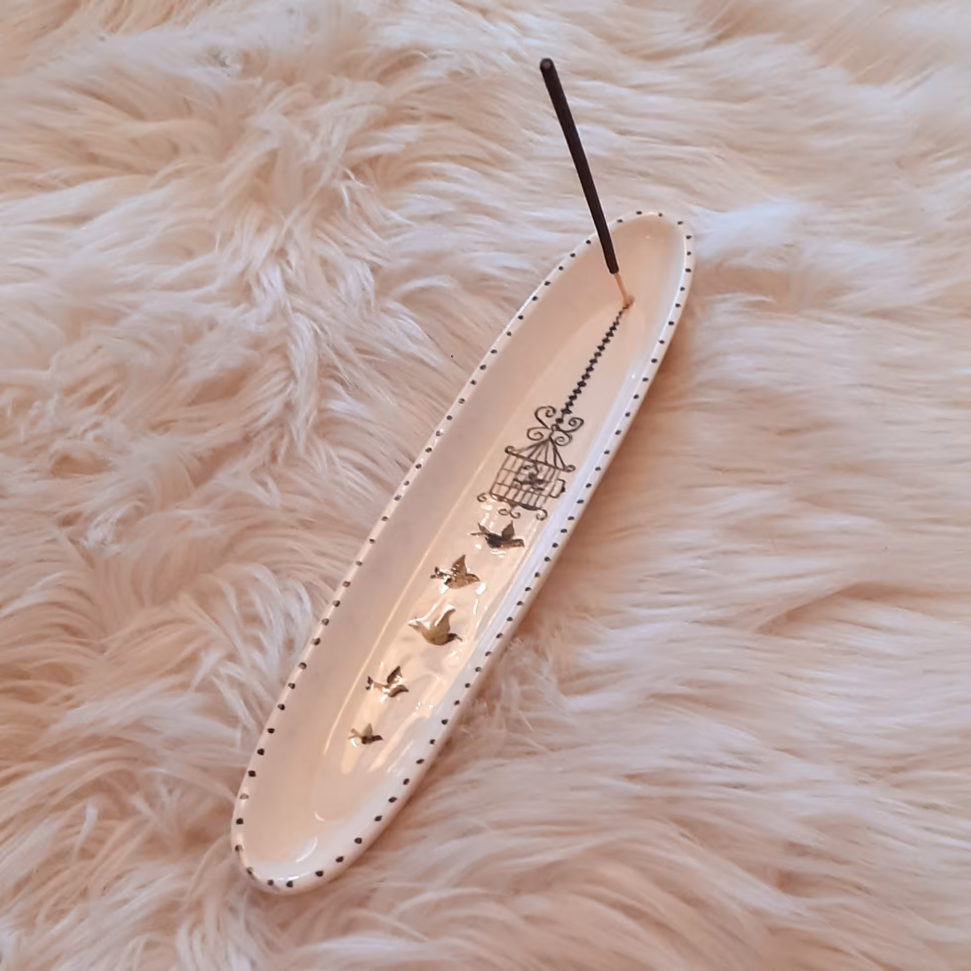 جاعودی سرامیکی دستساز نقاشی  دست رنگ ثابت قابل شستشو