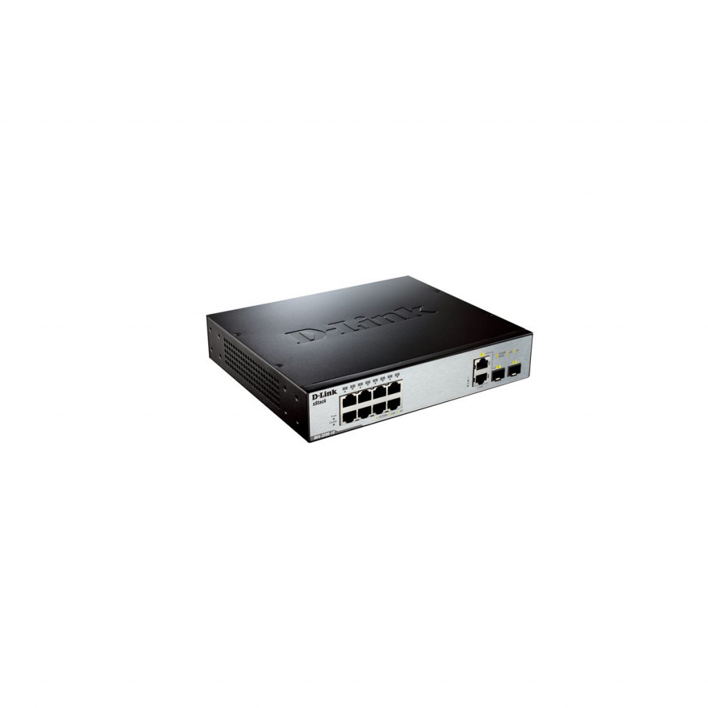 قیمت و خرید سوییچ شبکه مدیریتی 8 پورت 2 پورت SFP دی لینک مدل DES-3200-10-DC | نت ران