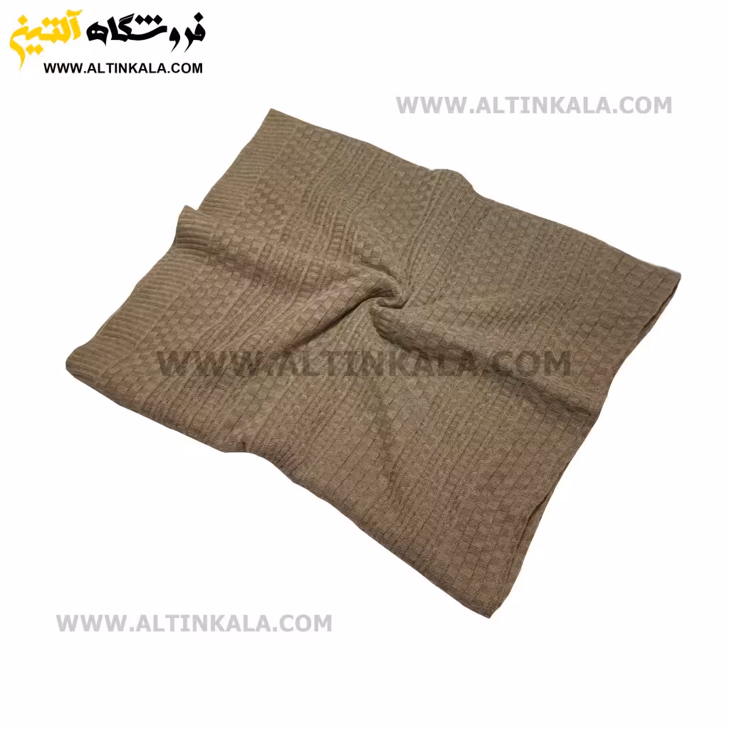 شال مبل بافت سوپر (تراکم بالا) طرح هیلدا سایز 160×220 خاکی