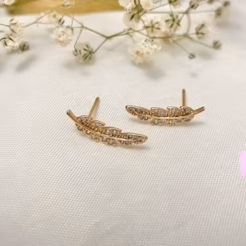 گوشواره استیل میخی طرح پر