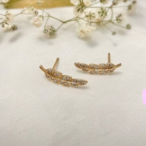 گوشواره استیل میخی طرح پر