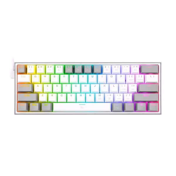 کیبورد مخصوص بازی ردراگون مدل FIZZ K617 WHITE/GREY