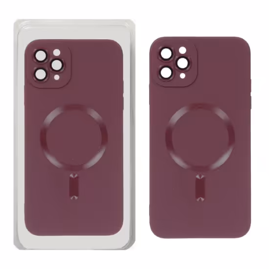 قاب گوشی سیلیکونی MagSafe محافظ لنز گلس برای iPhone 11 Pro Max