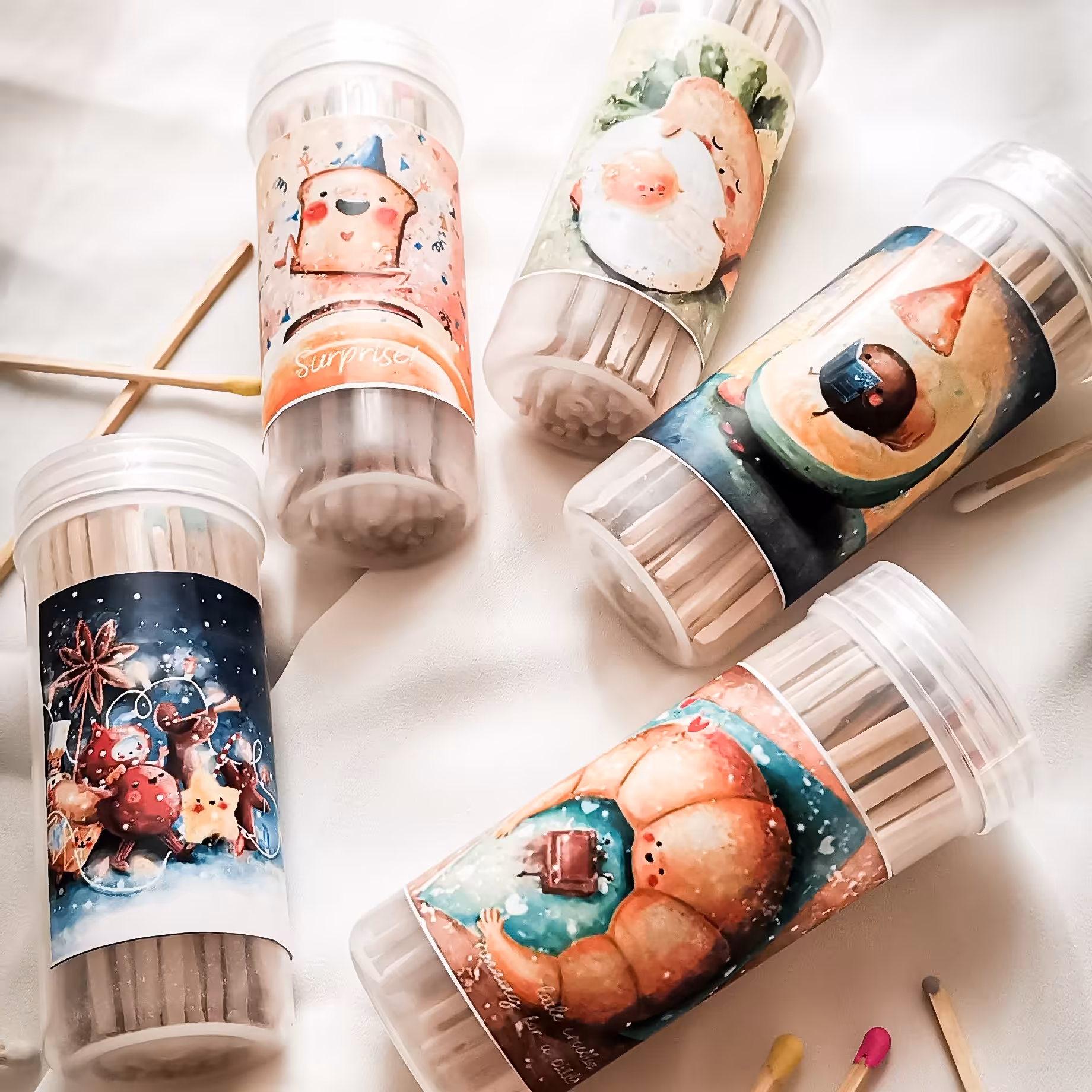 چوب کبریت های رنگی بلند بسته 50 تایی