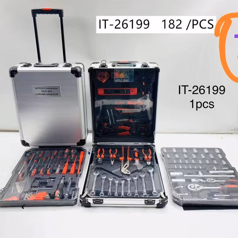 ست ابزار جعبه ابزار 187 عددی چمدانی چمدان ابزار 187 عددی tool bax Bisso