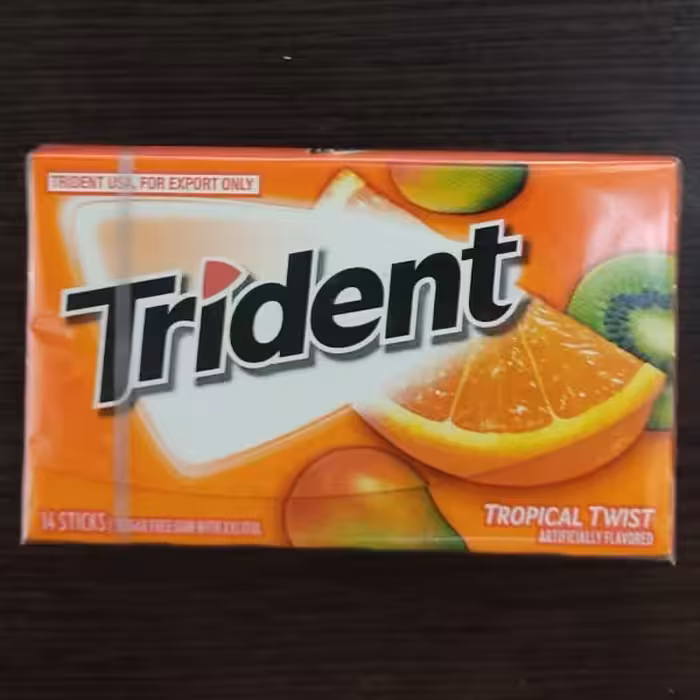 آدامس میوه ای نارنجی تریدنت بدون شکر 14 عددی