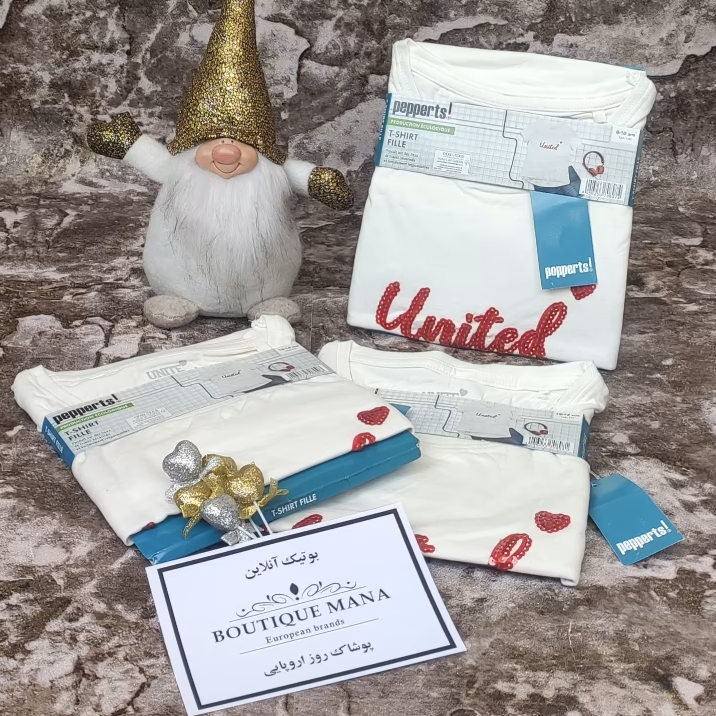 تی شرت پولکی دخترانه برند Pepperts