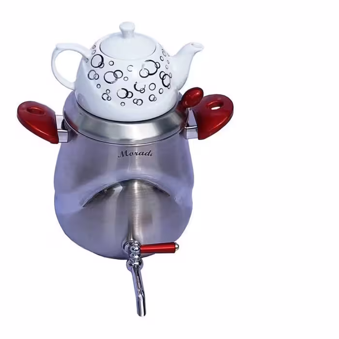 کتری قوری مرادی مدل نیلوفر زرشکی