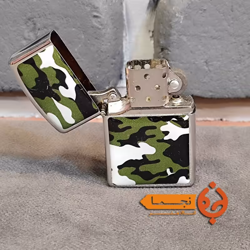 فندک زیپو بنزینی  طرح ارتشی کد clz04      