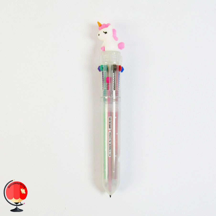 خودکار فانتزی ده رنگ یونیکورن صورتی