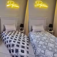 لحاف یک نفره طرح طوسی و مشکی