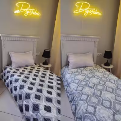 لحاف یک نفره طرح طوسی و مشکی