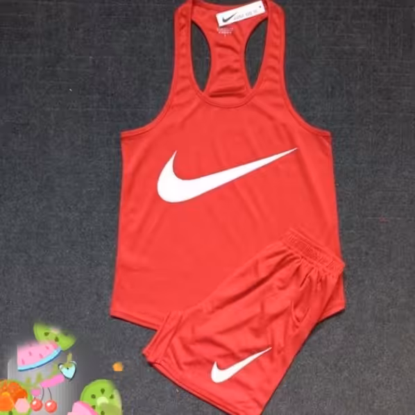 ست رکابی شلوارک بدنسازی نایک