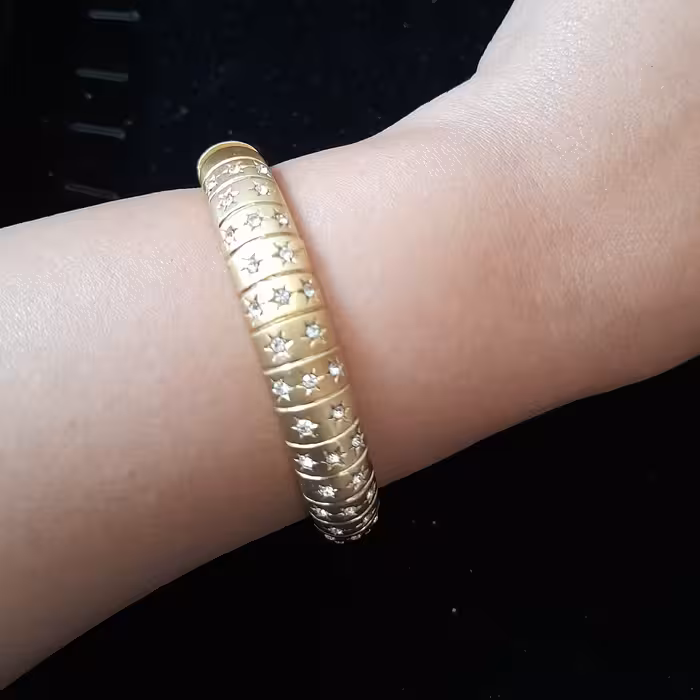 النگو تکپوش نگین دار باریک قطر داخلی 6 سانتیمتر