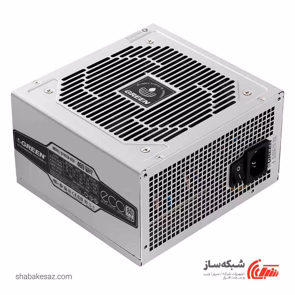 قیمت و خرید منبع تغذیه کامپیوتر گرین Green GP400A-ECO - شبکه ساز
