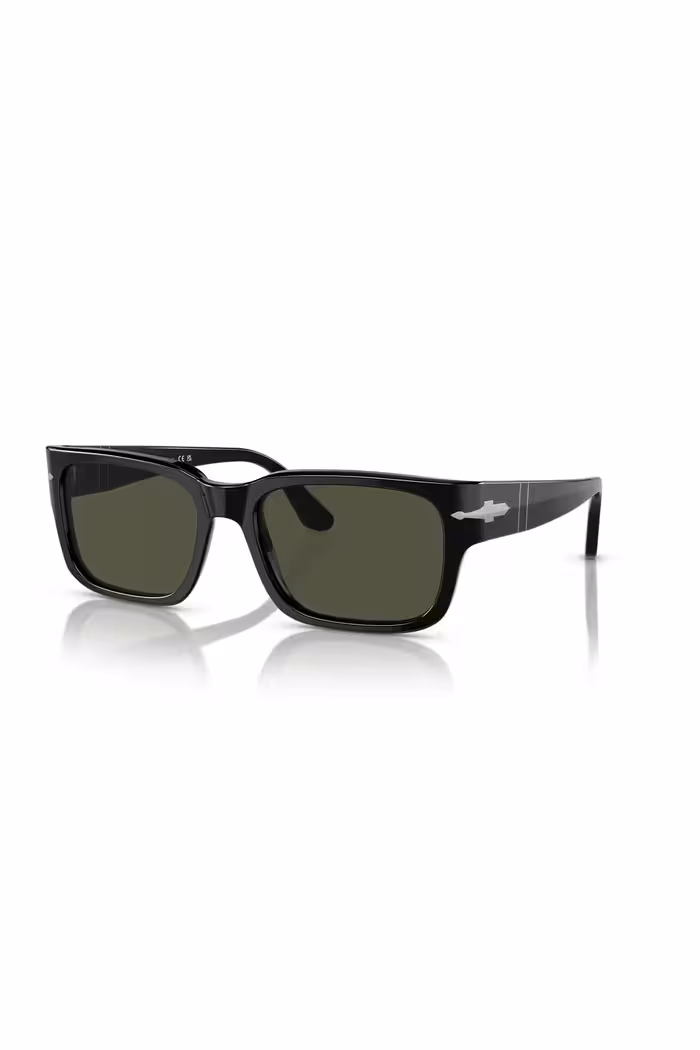 عینک آفتابی مشکی مردانه سیاه یونیسکس Prl3315s95 3158 قاب استخوانی لنز سبز UV400 Persol
