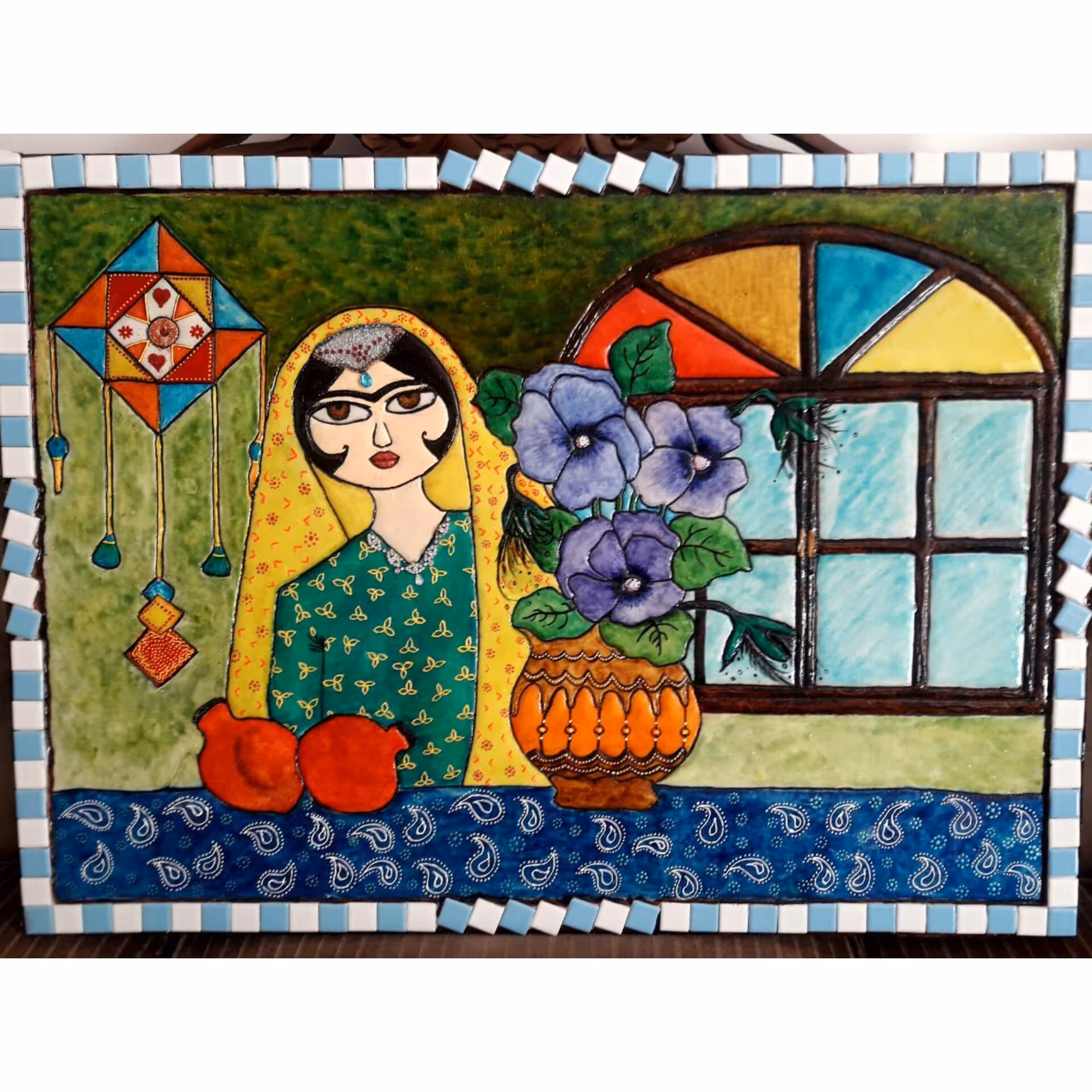 تابلو نماکاشی، سایز 90در 60، کار دست