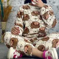 بلوز شلوار تدی طرحدار 