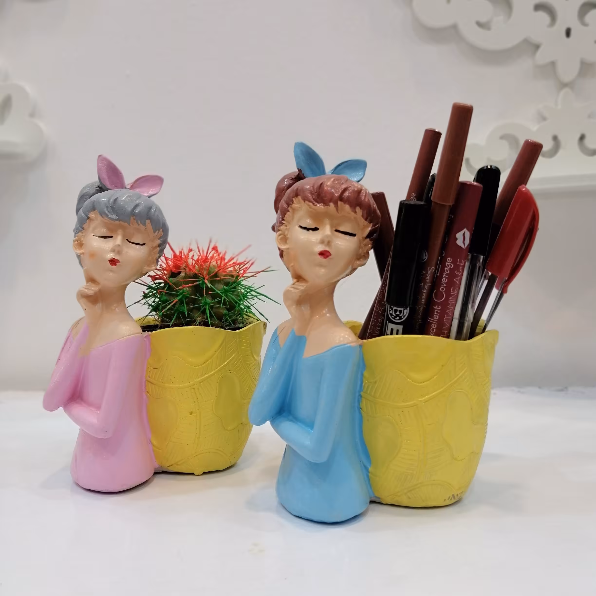 گلدان و جامدادی فانتزی طرح دختر کد 04