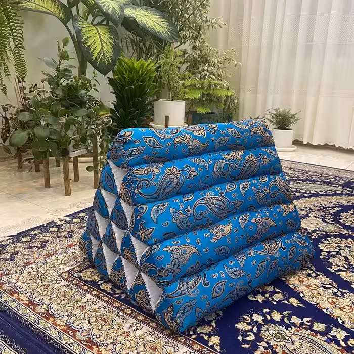 لم پشتی سه بعدی زنبوری طرح ترمه آبی