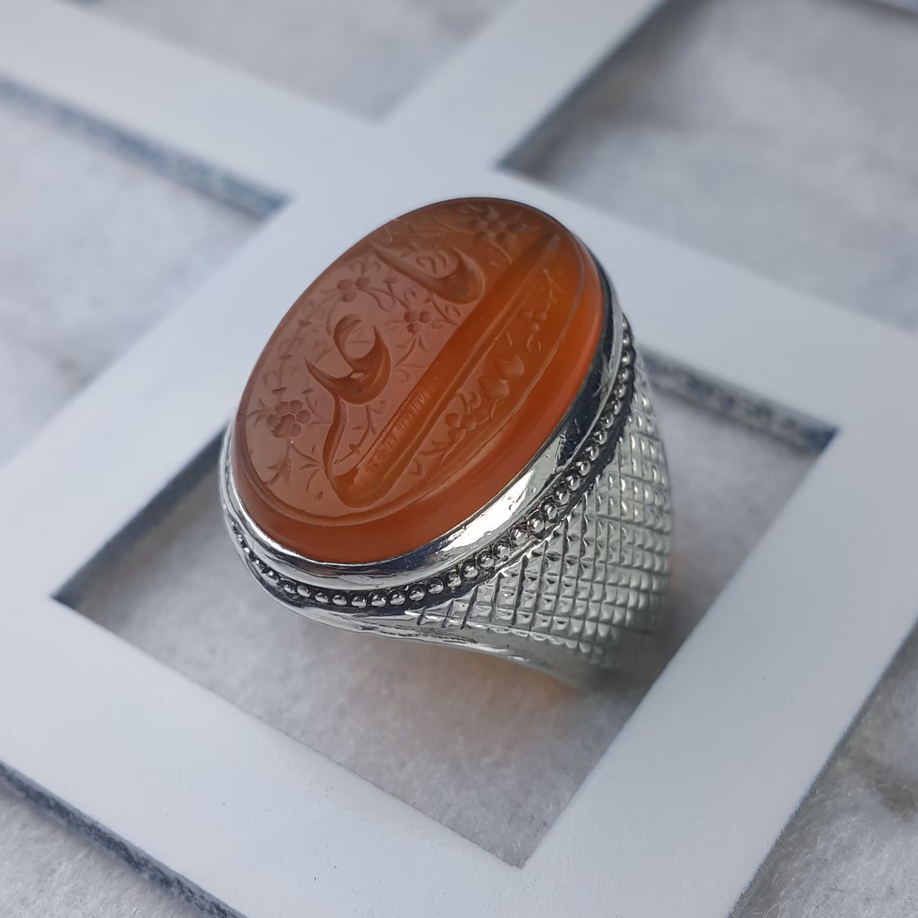 انگشتر عقیق پرتقالی یمنی (12)