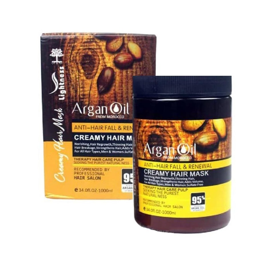 ماسک مو لایتنس مدل Argan oil حجم 1000 میلی لیتر