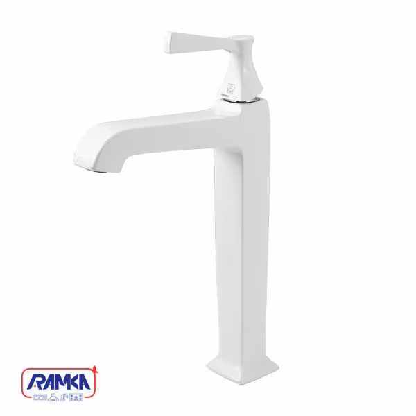 شیر روشویی پایه بلند kwc مدل کلاسیک سفید