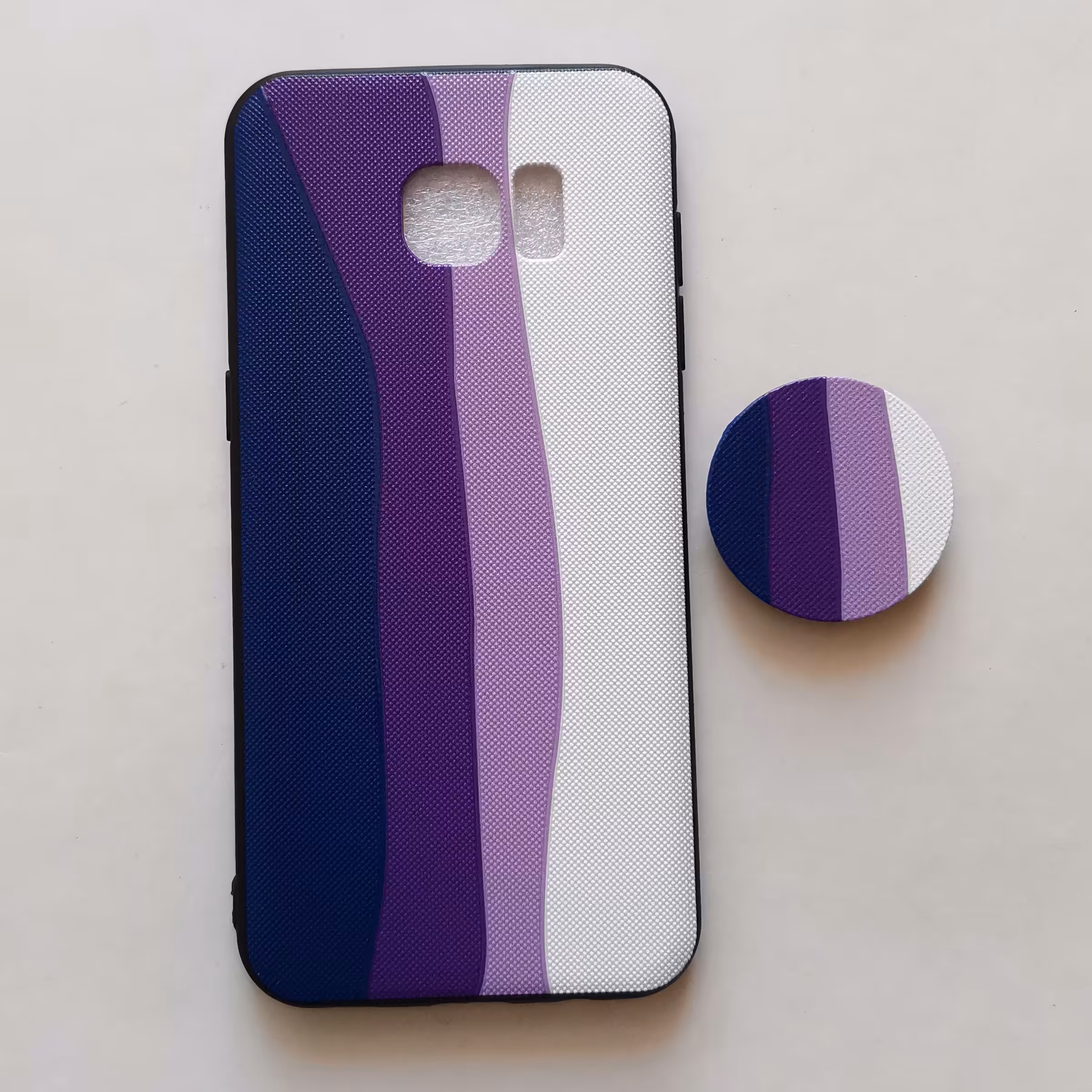 قاب طرحدار  آبرنگی بنفش پاپ سوکت دار گوشی سامسونگ S7 edge