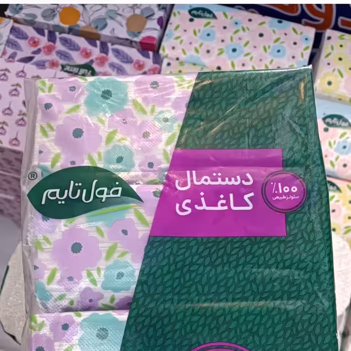 دستمال کاغذی  500 برگ فول تایم حاوی 8 بسته 8 عددی ارسال به مشتری محترم شهرستان بصورت پس کرایه