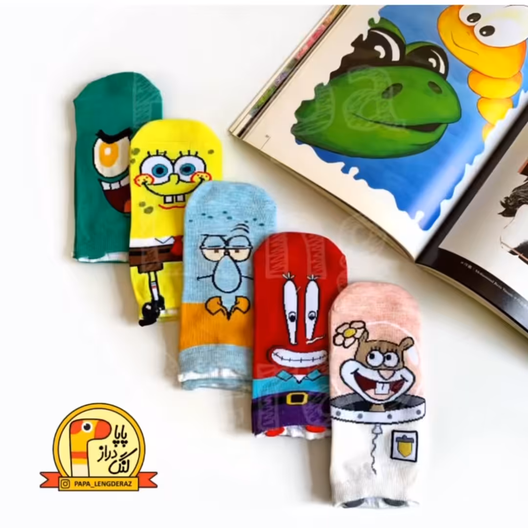 جوراب مچی باب اسفنجی وارداتی اریجینال فری سایز از 35 تا 41 