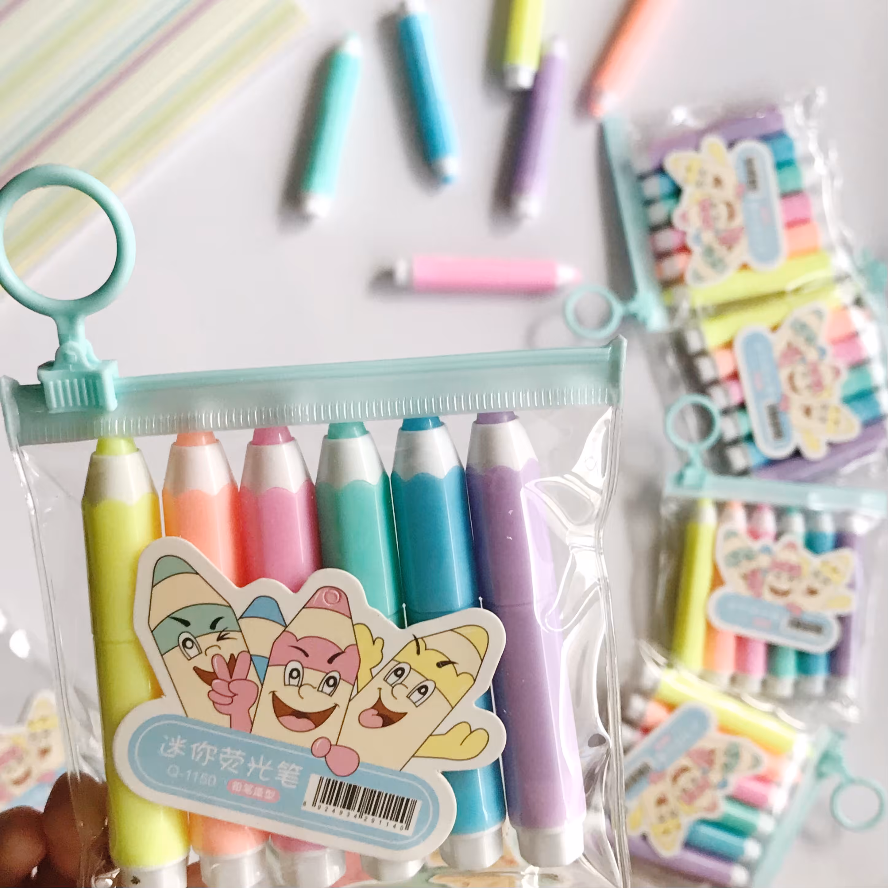 ماژیک هایلایت علامتزن طرح مداد رنگی پک 6 عددی (هایلایتر علامت زن فانتزی) (علامت گذار  مدادی)