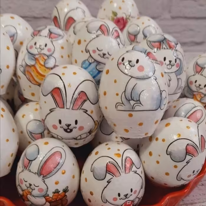 تخم مرغ سفالی خرگوش هفت سین عید تخم مرغ رنگی