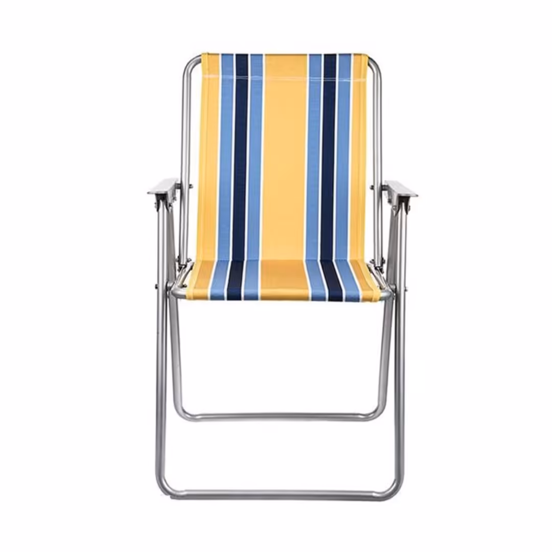 صندلی تاشو مسافرتی ساحلی مبلی 7 فنره فوم دار دسته دار 