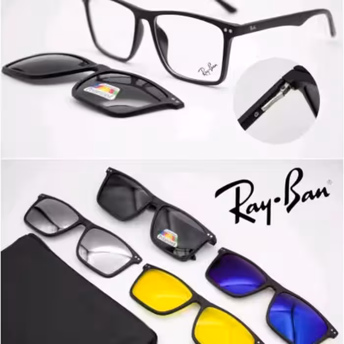 عینک طبی با 4 کاور آفتابی اعلا