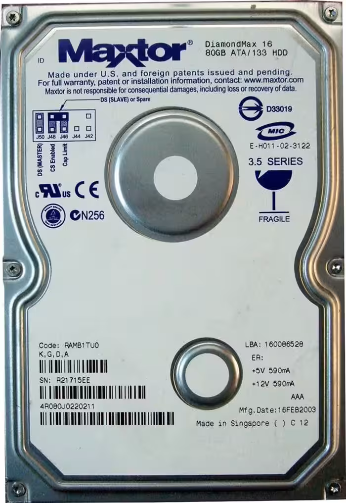 هارد IDE مکستور با ظرفیت 80 گیگابایت