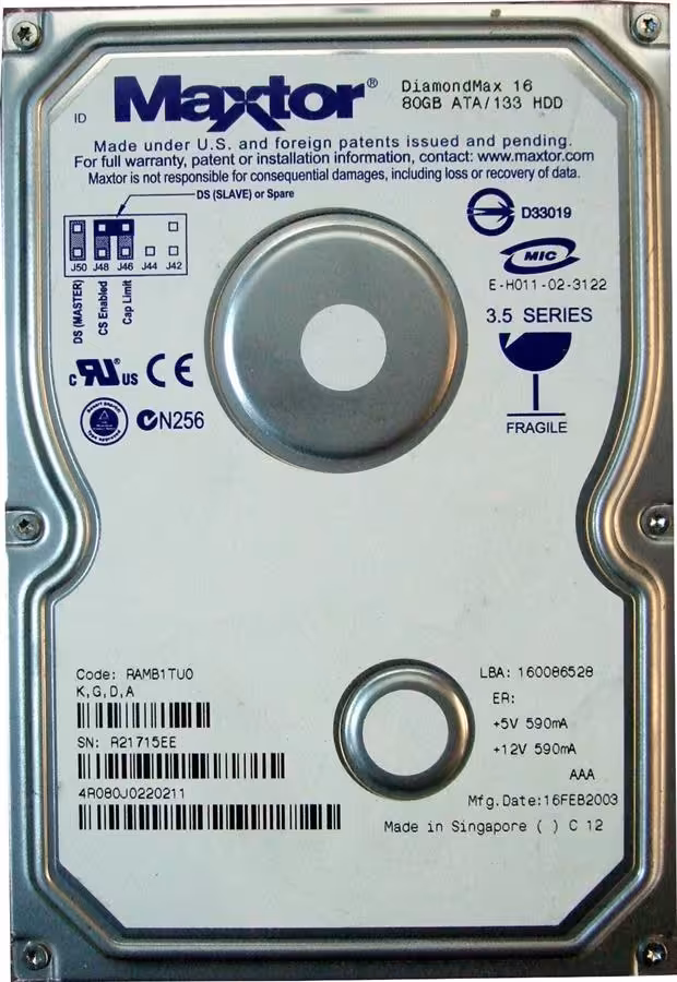 هارد IDE مکستور با ظرفیت 80 گیگابایت