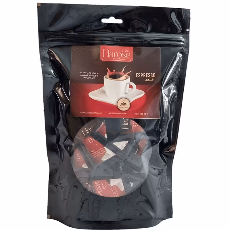 قهوه اسپرسو فوری  40 عددی(پر کافئین)        Elarose Espresso coffee