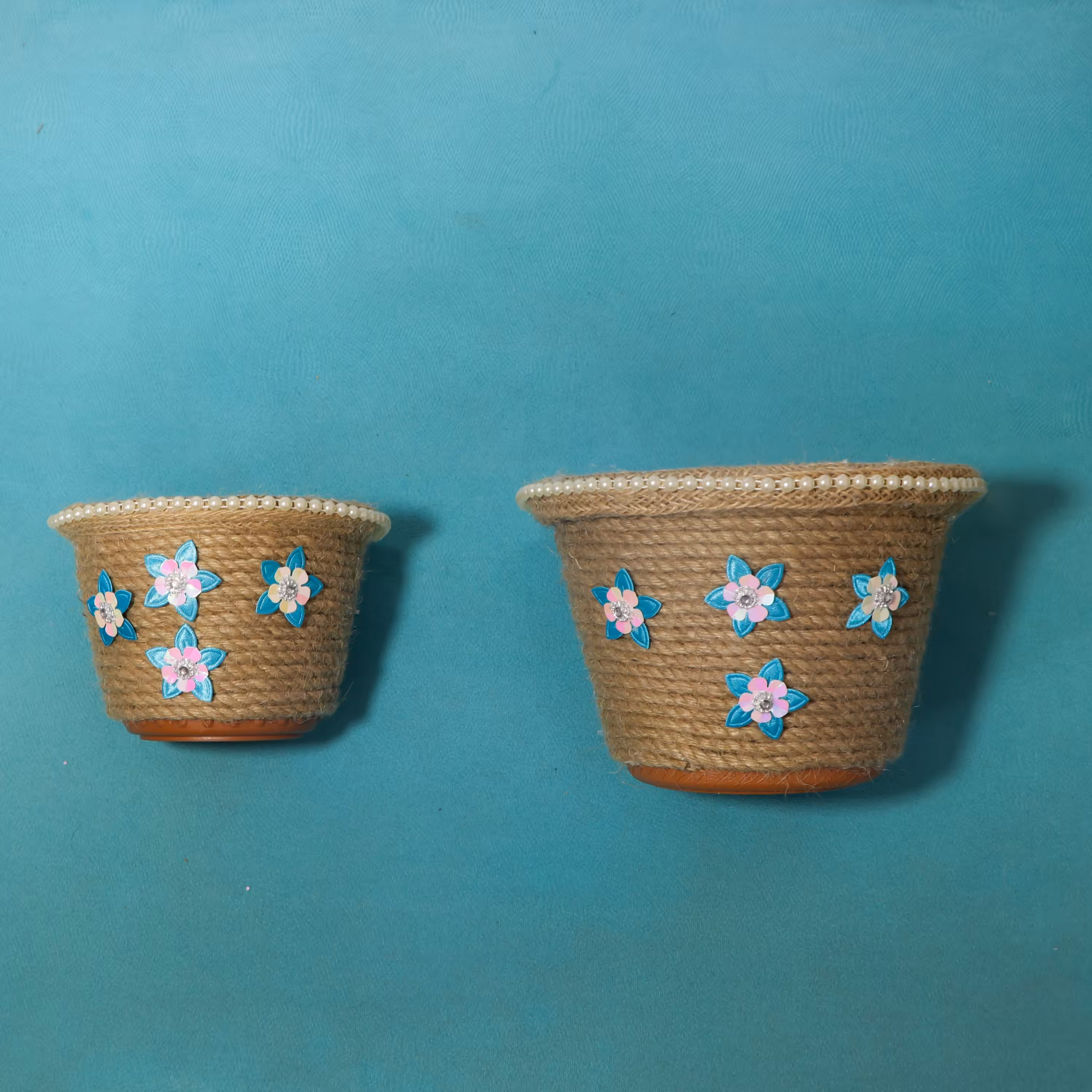 ست 3 تکه گلدان کنفی در 3 سایز (ارسال رایگان) کد 026