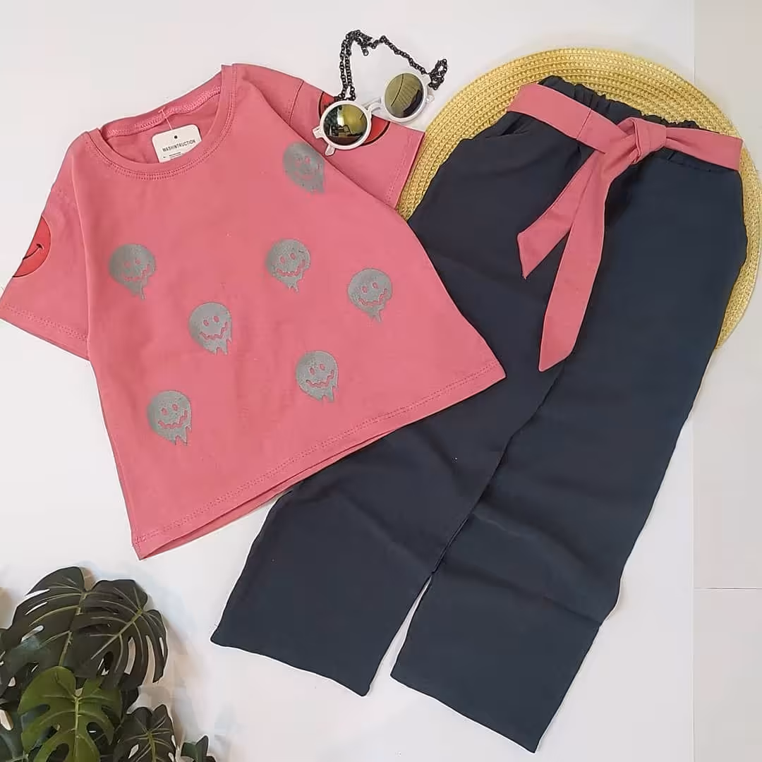 کراپ شلوار دخترانه استیکردار