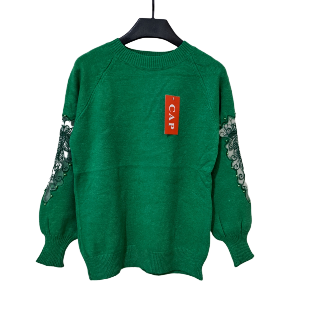 بافت آستین گیپور رنگ سبز کد 101