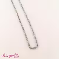 زنجیر گردنبند مردانه آجری استیل نقره ای کد 339