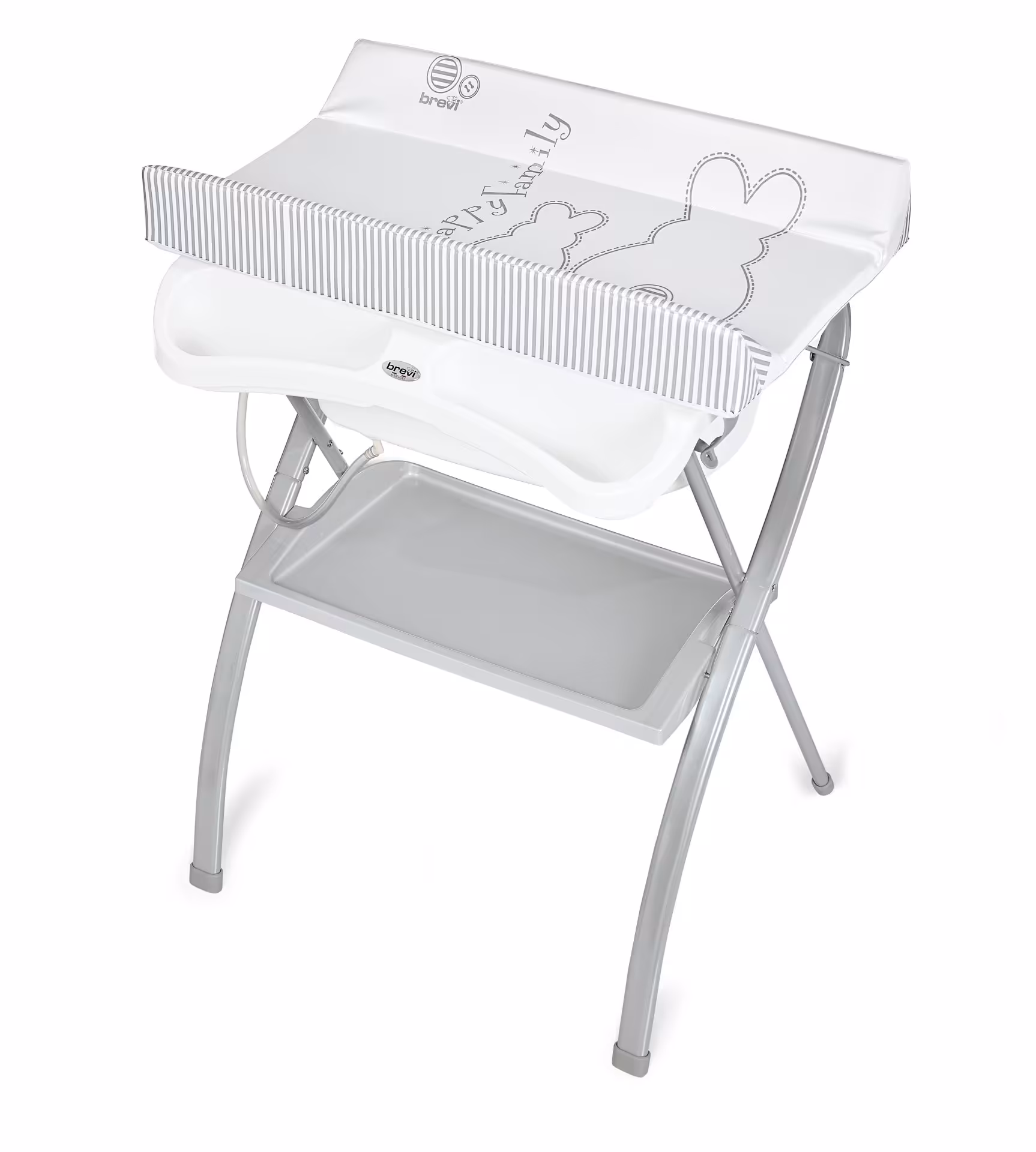 وان حمام پایه دار طبقاتی بروی ایتالیا با تشک تعویض تاشو و محفظه لوازم بهداشتی طرح بیانکو     BREVI lindo pro bianco