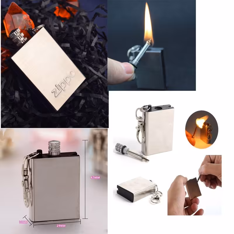 فندک مدل کبریت دائمی بنزینی زیپو چخماقی 