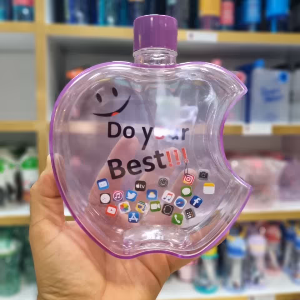 قمقمه شفاف کتابی مدل اپل