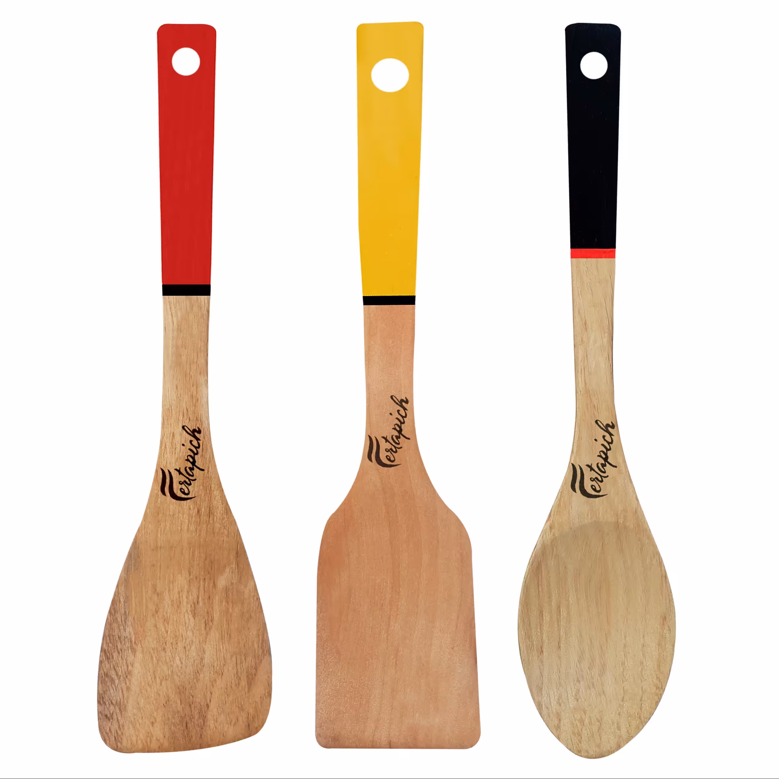 سرویس کفگیر و ملاقه  چوبی 3 پارچه فرتاپیچ کد 11