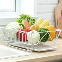 آبچکان فلزی طرح  ایکیا به همراه یک عدد سینی رنگ مشکی و سفید