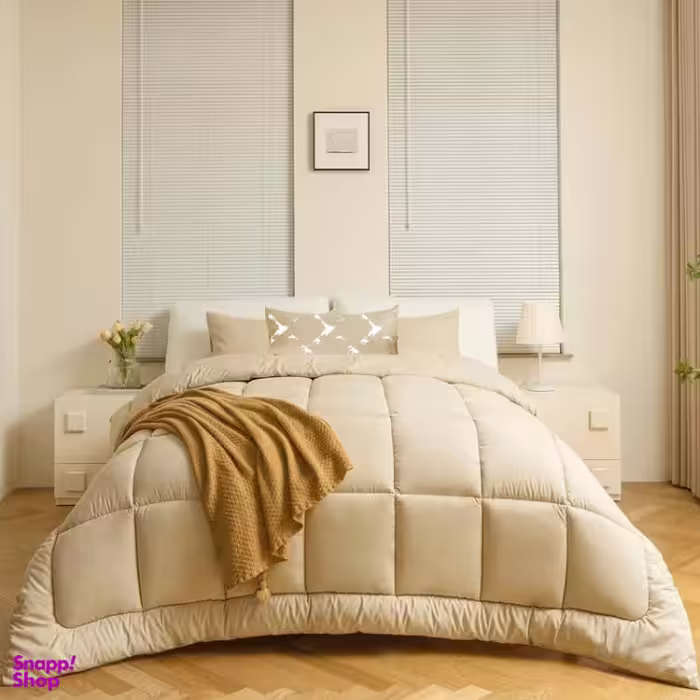 روتختی تکنفره 5 تکه طرح مربعی کرم کد 040